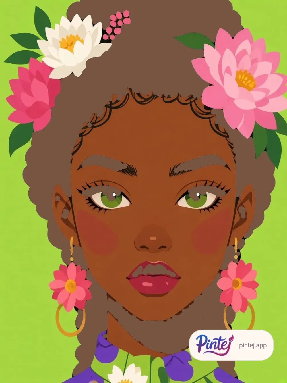 Braided crown and lotus — In color