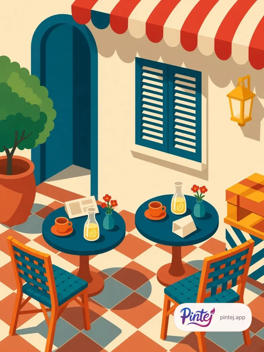 Café terrace — In color