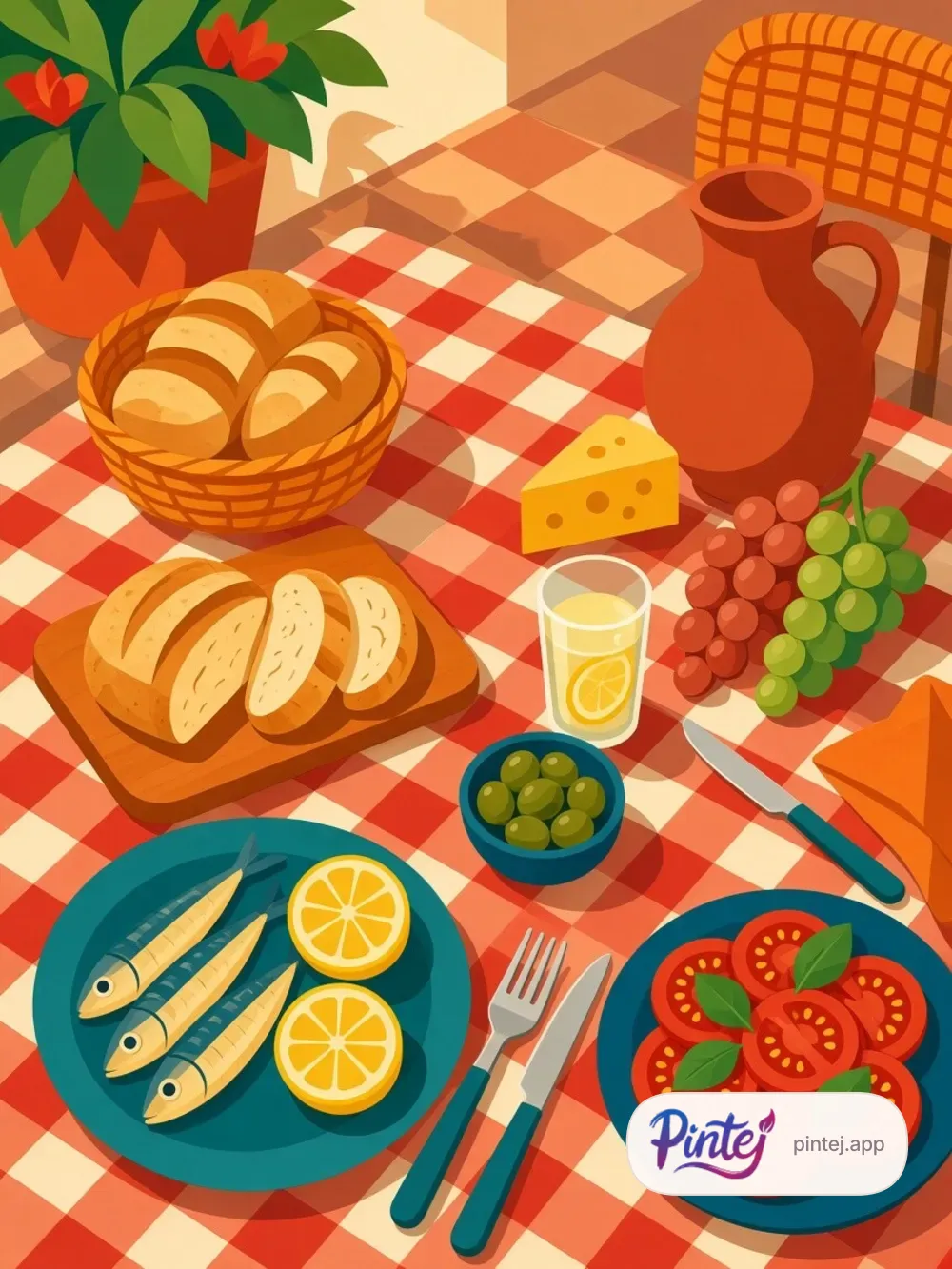 Lunch table — In color