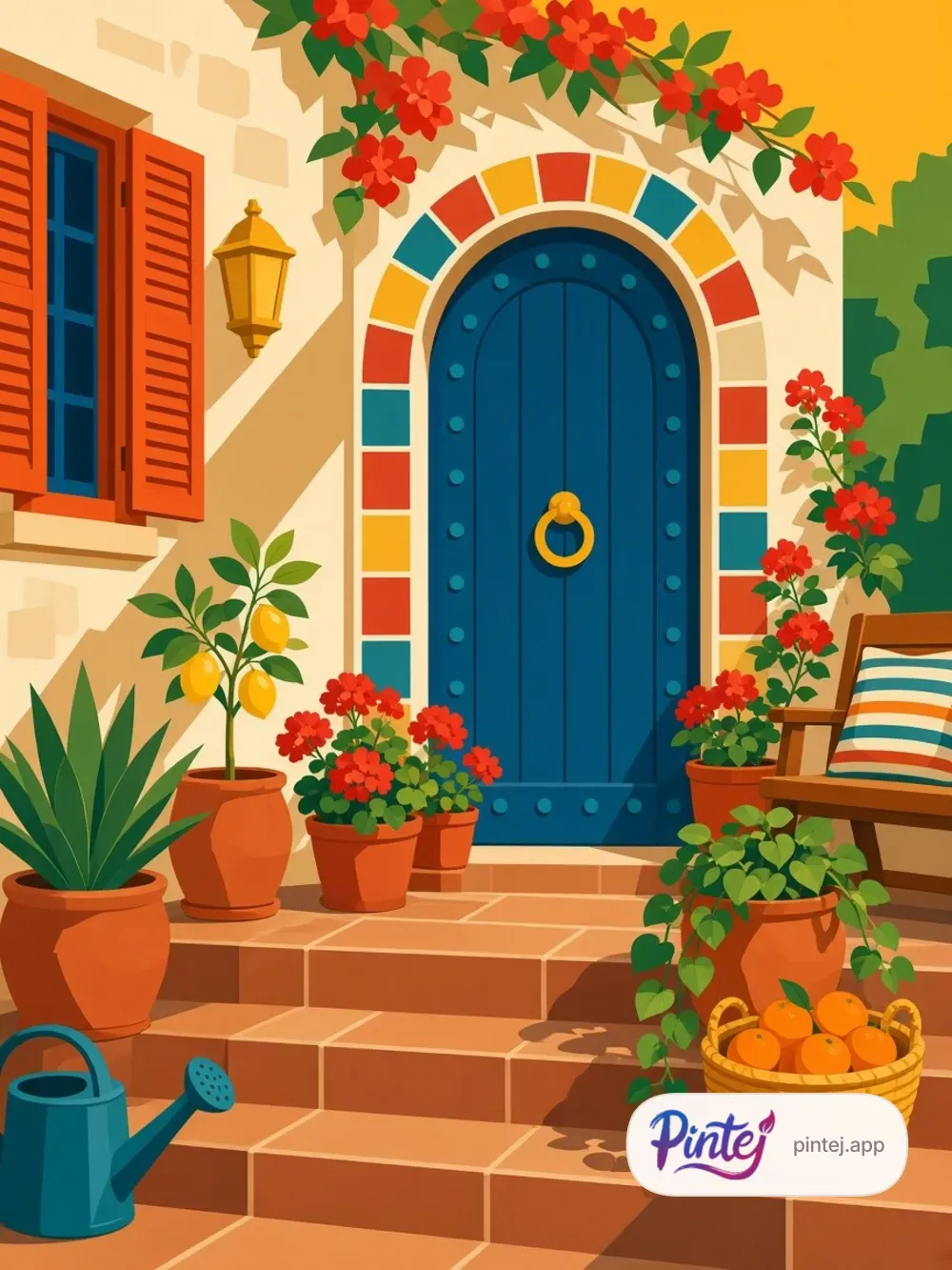 Arched door — In color