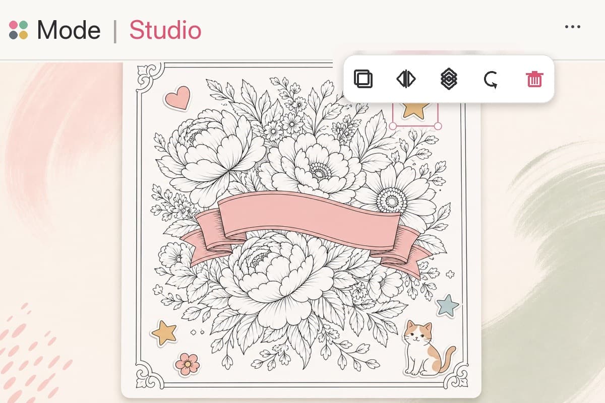 A mini coloring book built from family photos