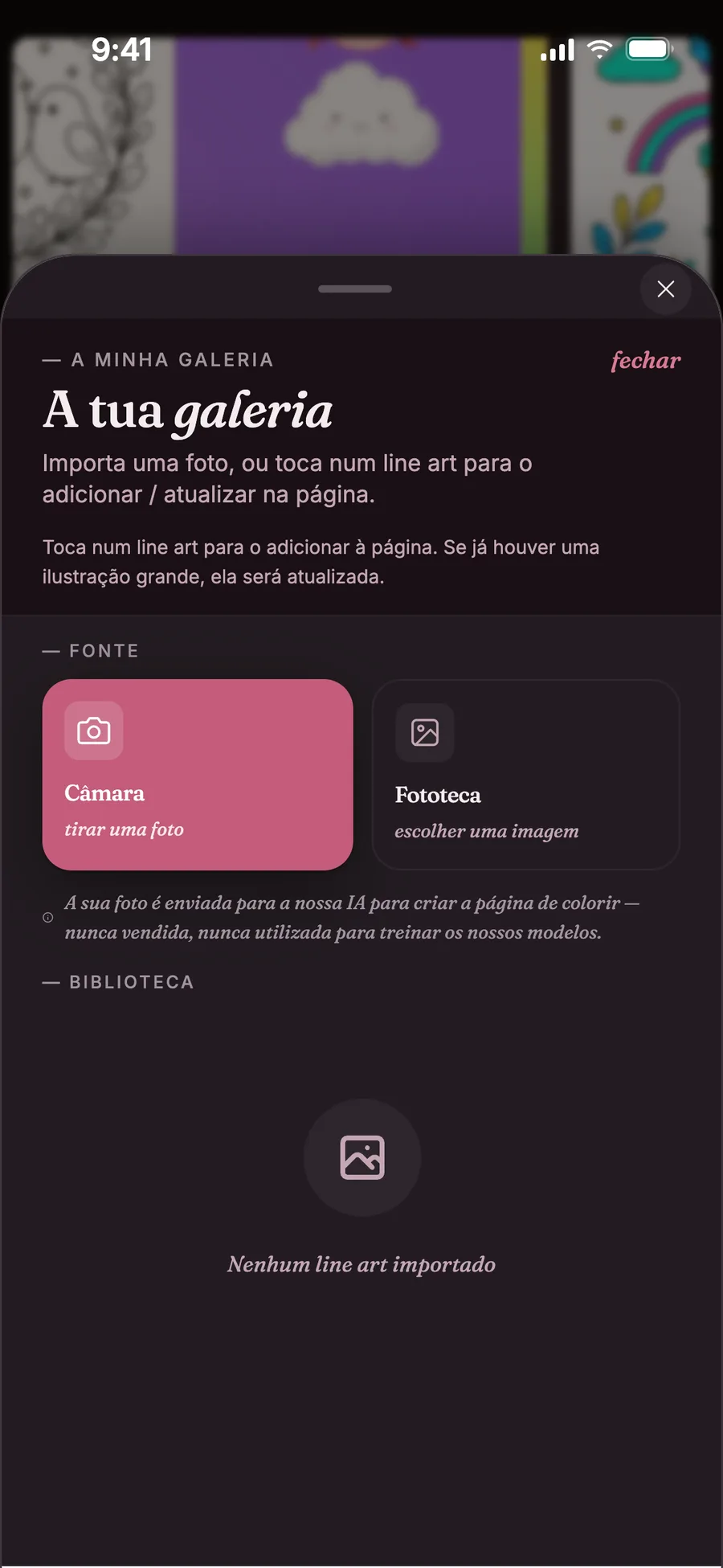 Galeria do Studio: importar uma foto para a transformar em desenho