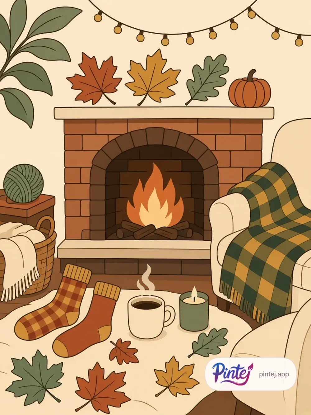 Fireplace and socks