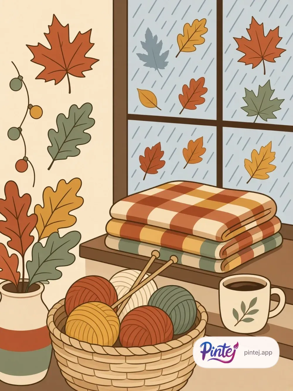 Knitting by the window