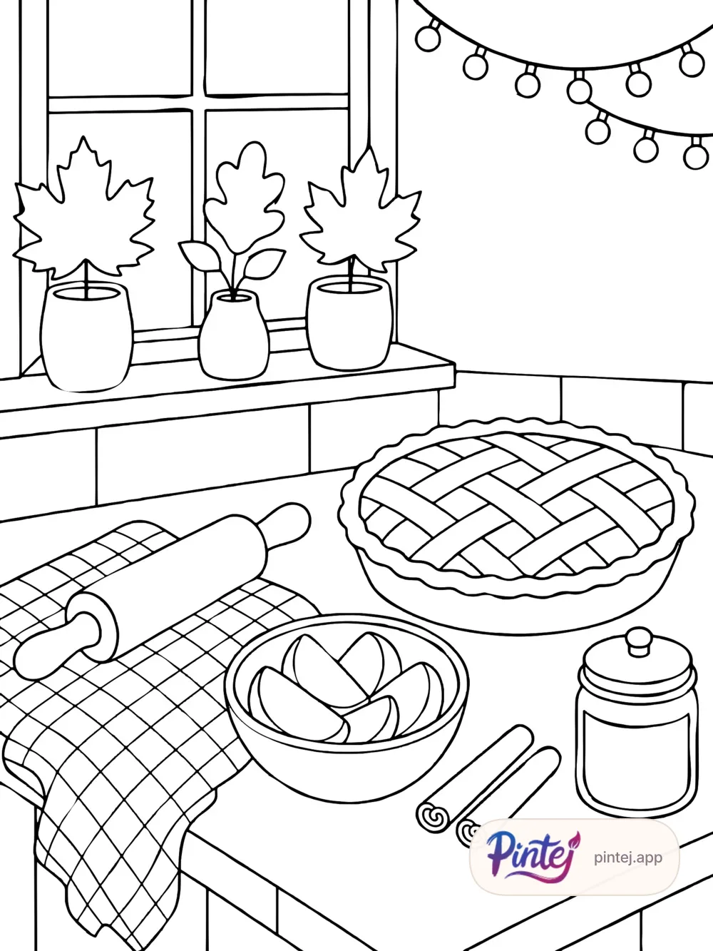 Cinnamon pie — Line art
