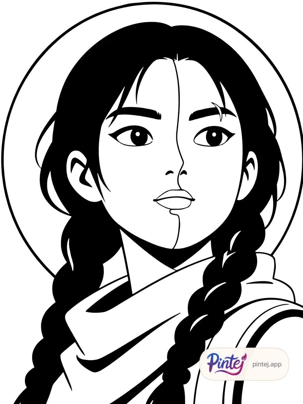 Two-tone face — Line art