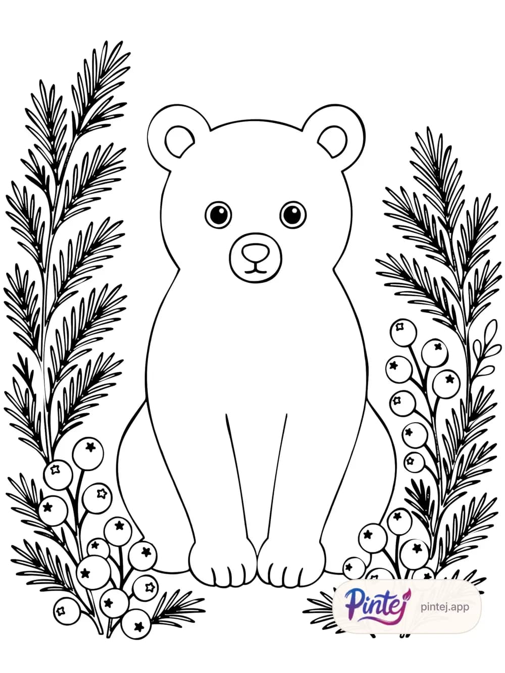 Bear cub — Line art