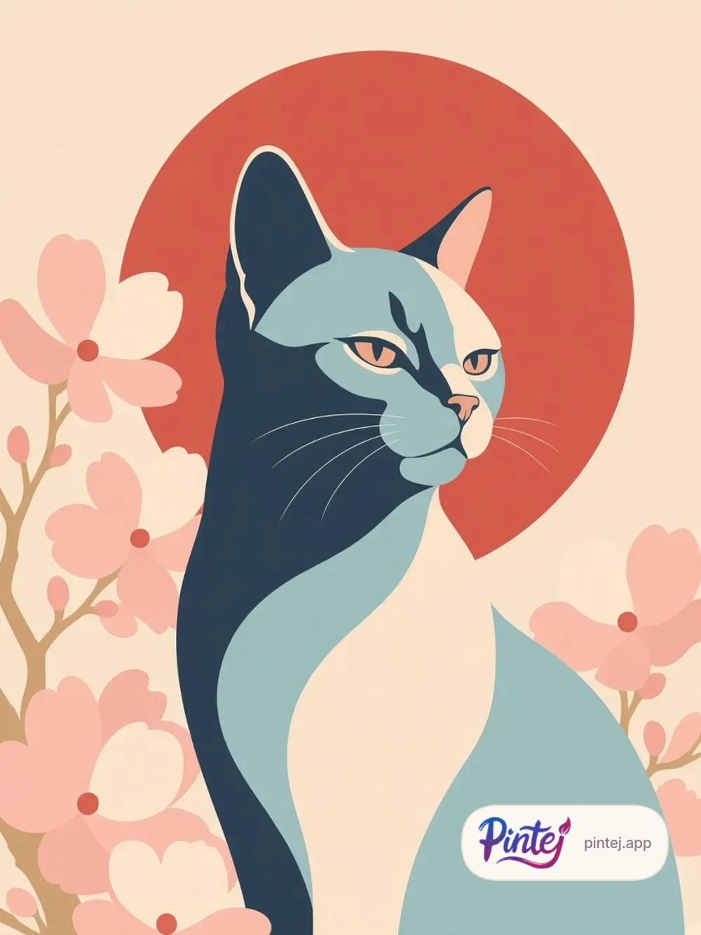 Cat and rising sun — In color