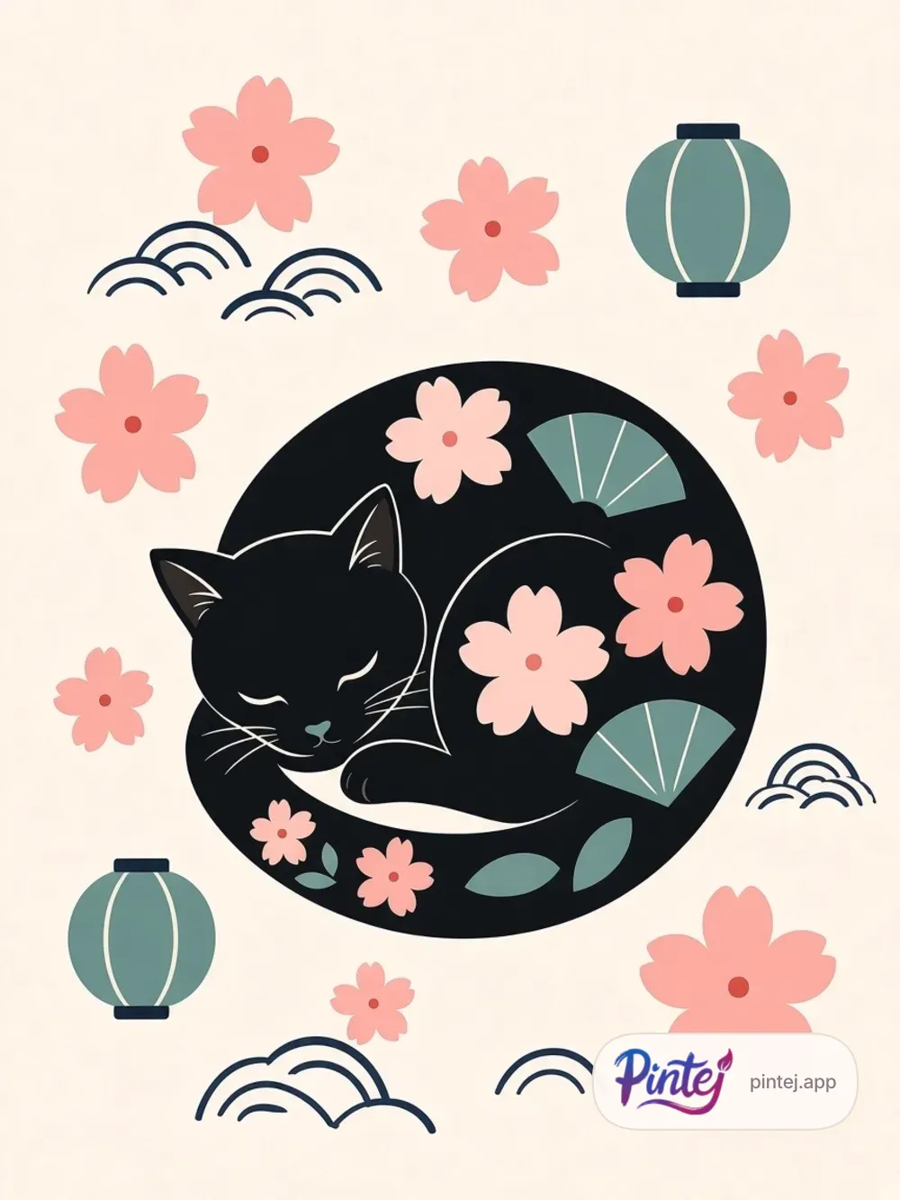 Curled-up cat