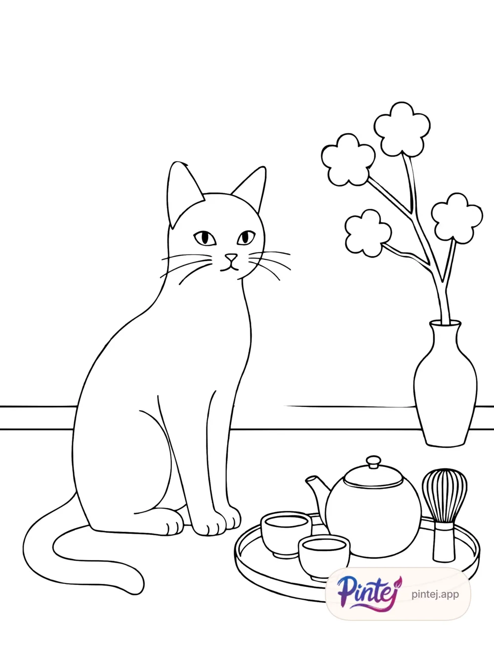 Tea ceremony — Line art