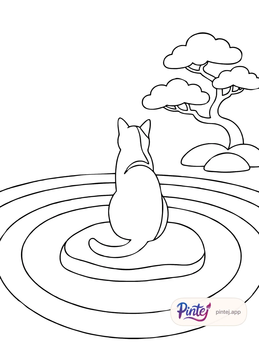 Zen garden — Line art