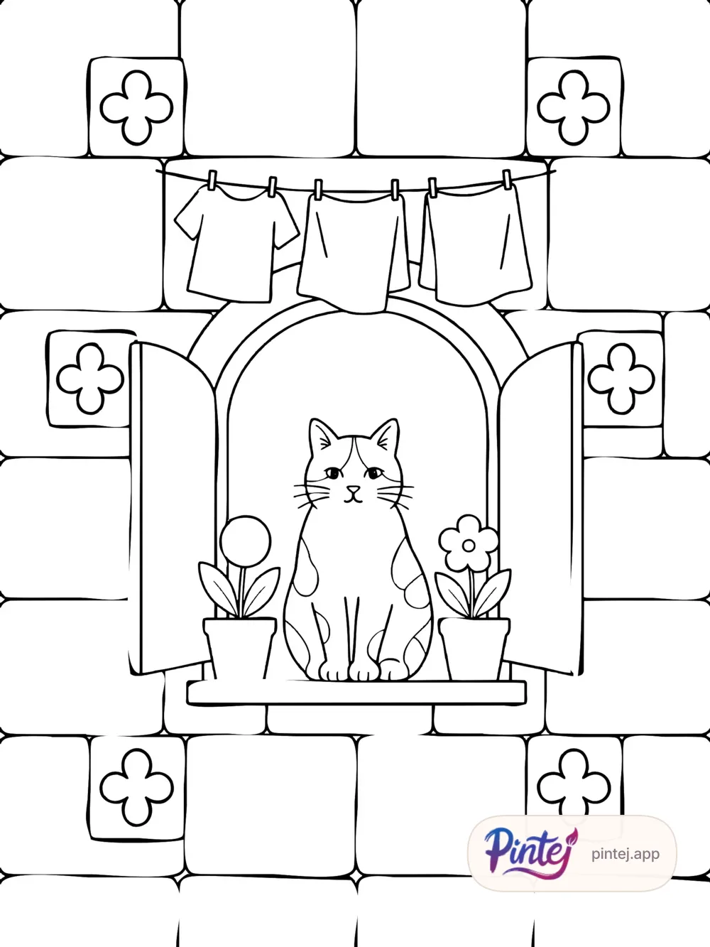 Azulejo window — Line art