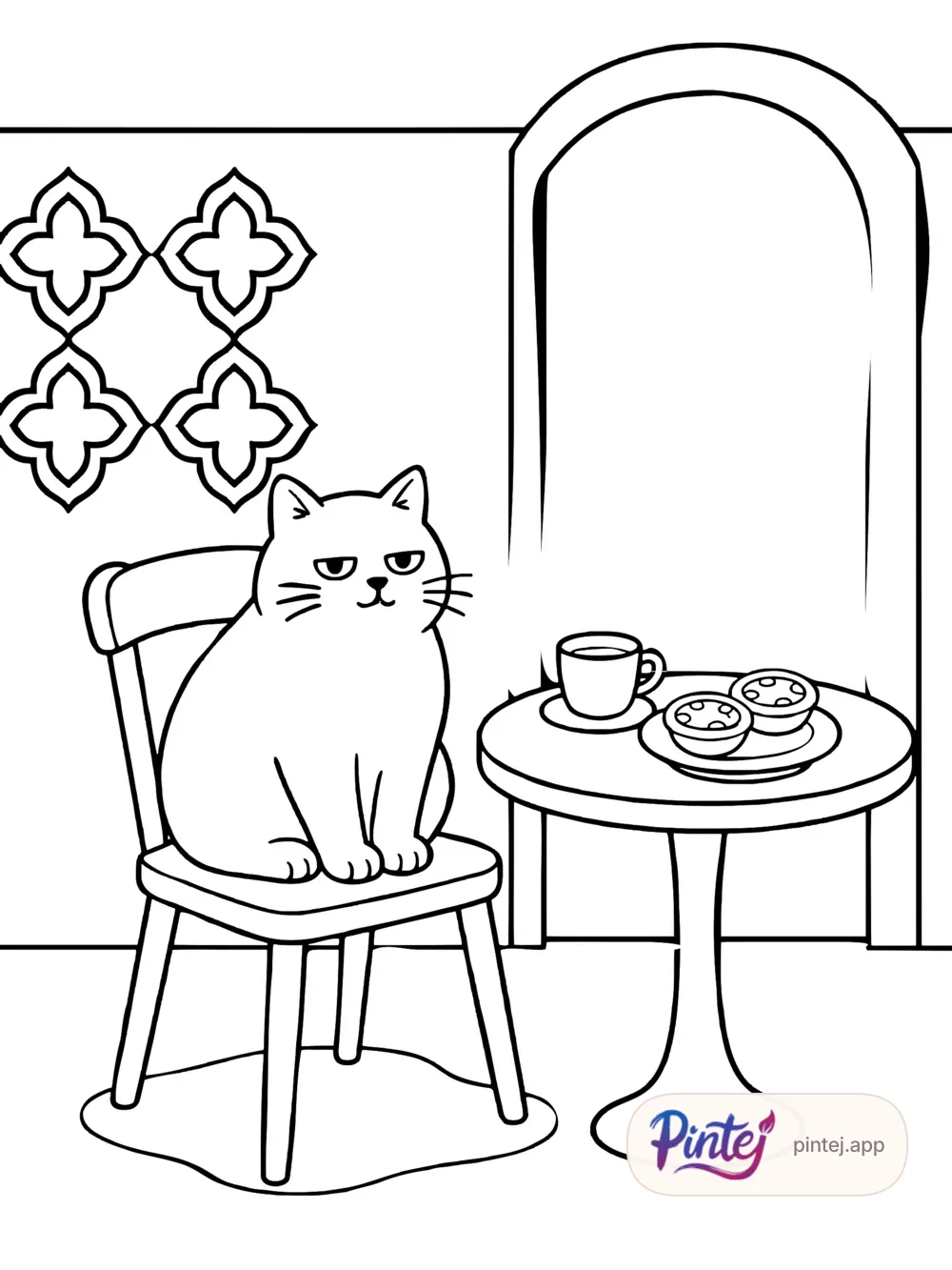 Café terrace — Line art