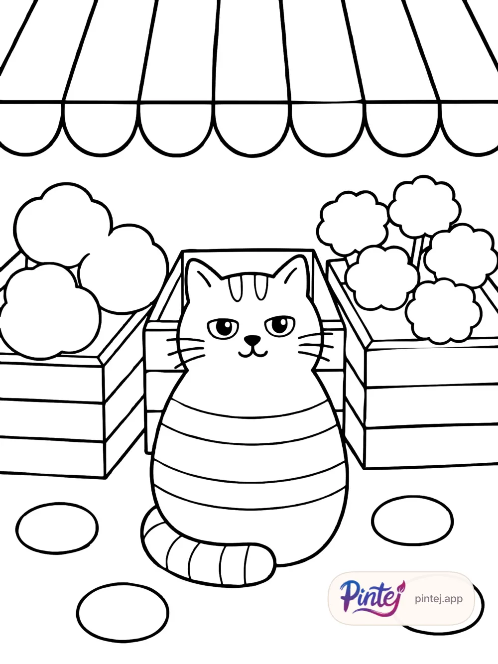 Flower market — Line art
