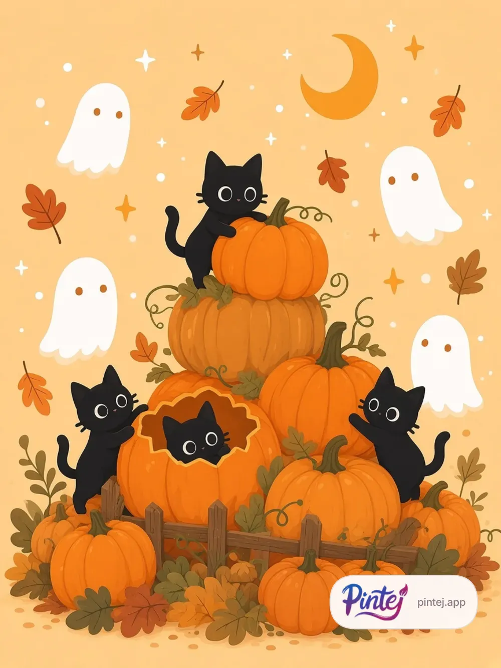 Cats in the pumpkin patch