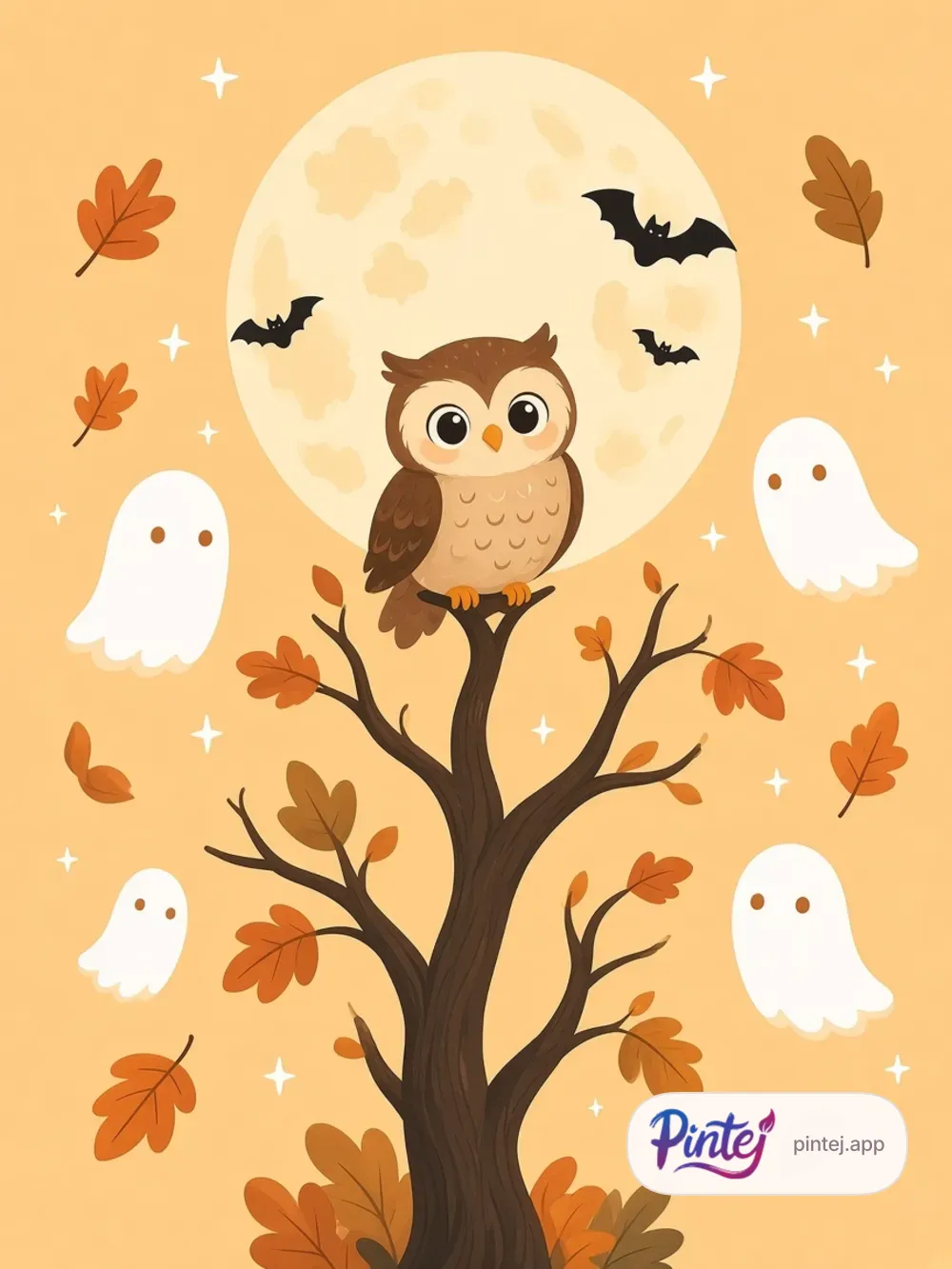Owl under the moon