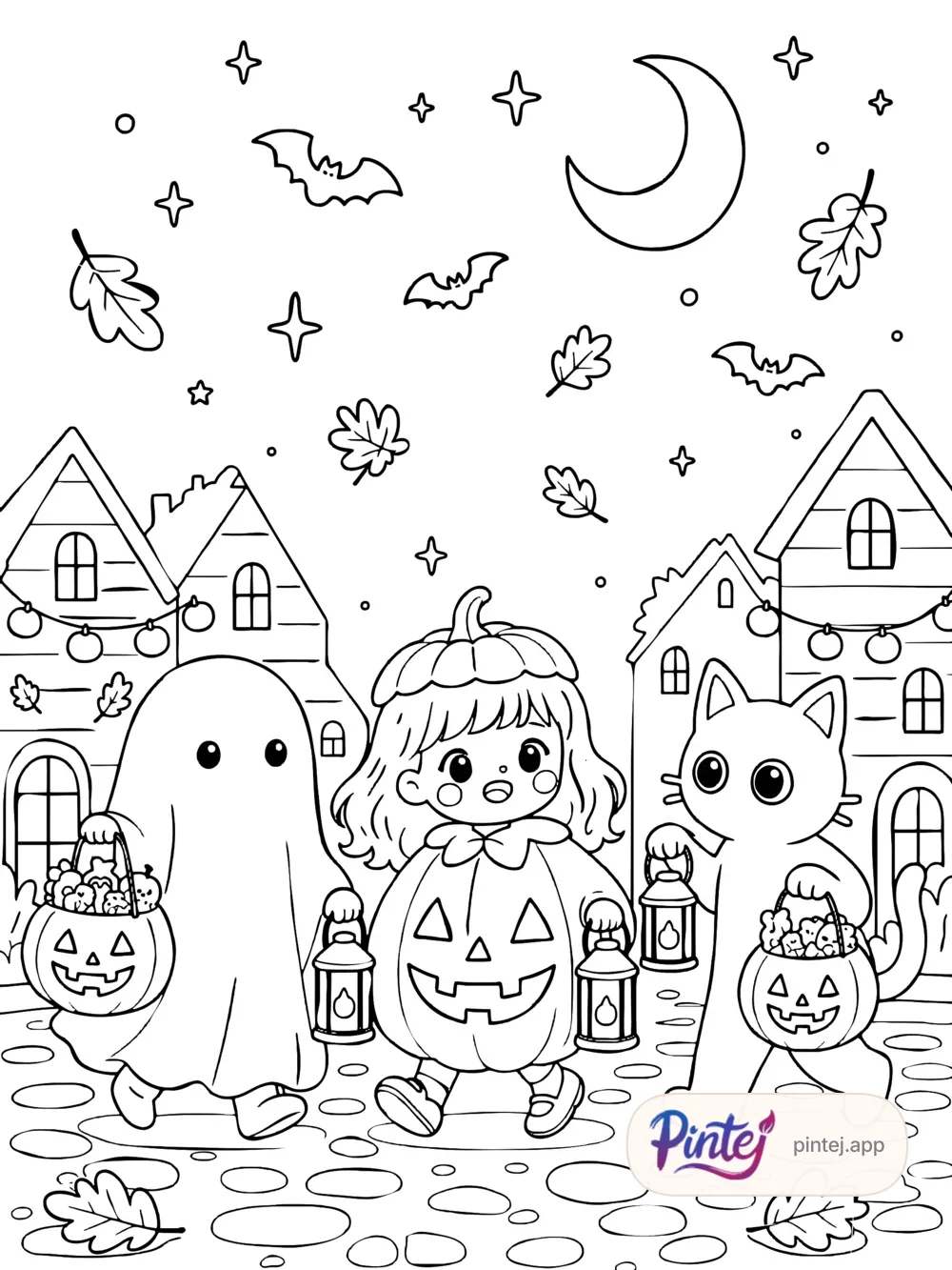 Trick-or-treat — Line art