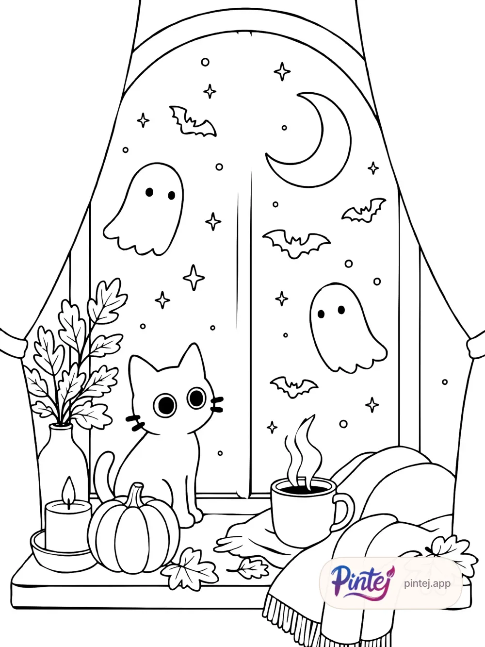Cozy window — Line art
