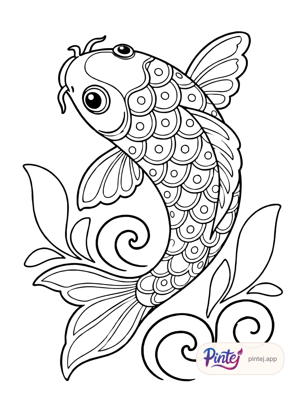 Koi carp — Line art