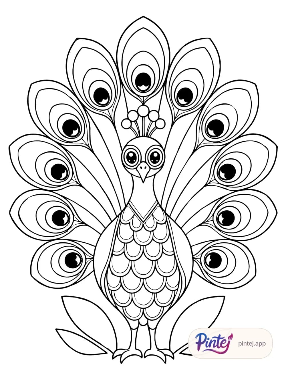 Peacock — Line art