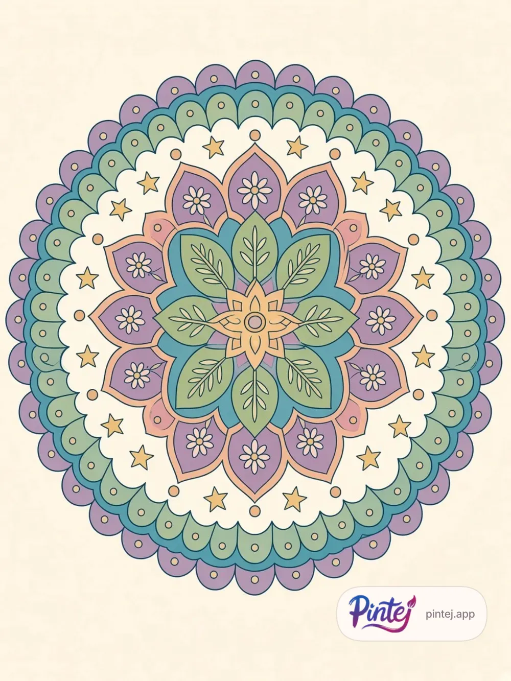 Star and flowers — In color