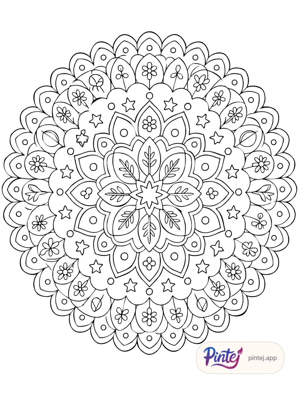 Leaf wreath — Line art