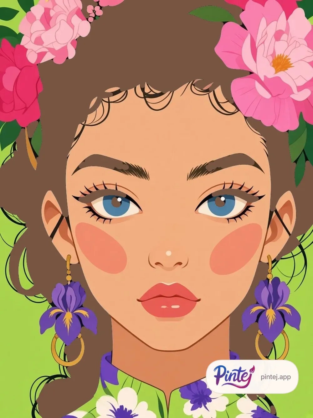 Camellias and blue eyes — In color