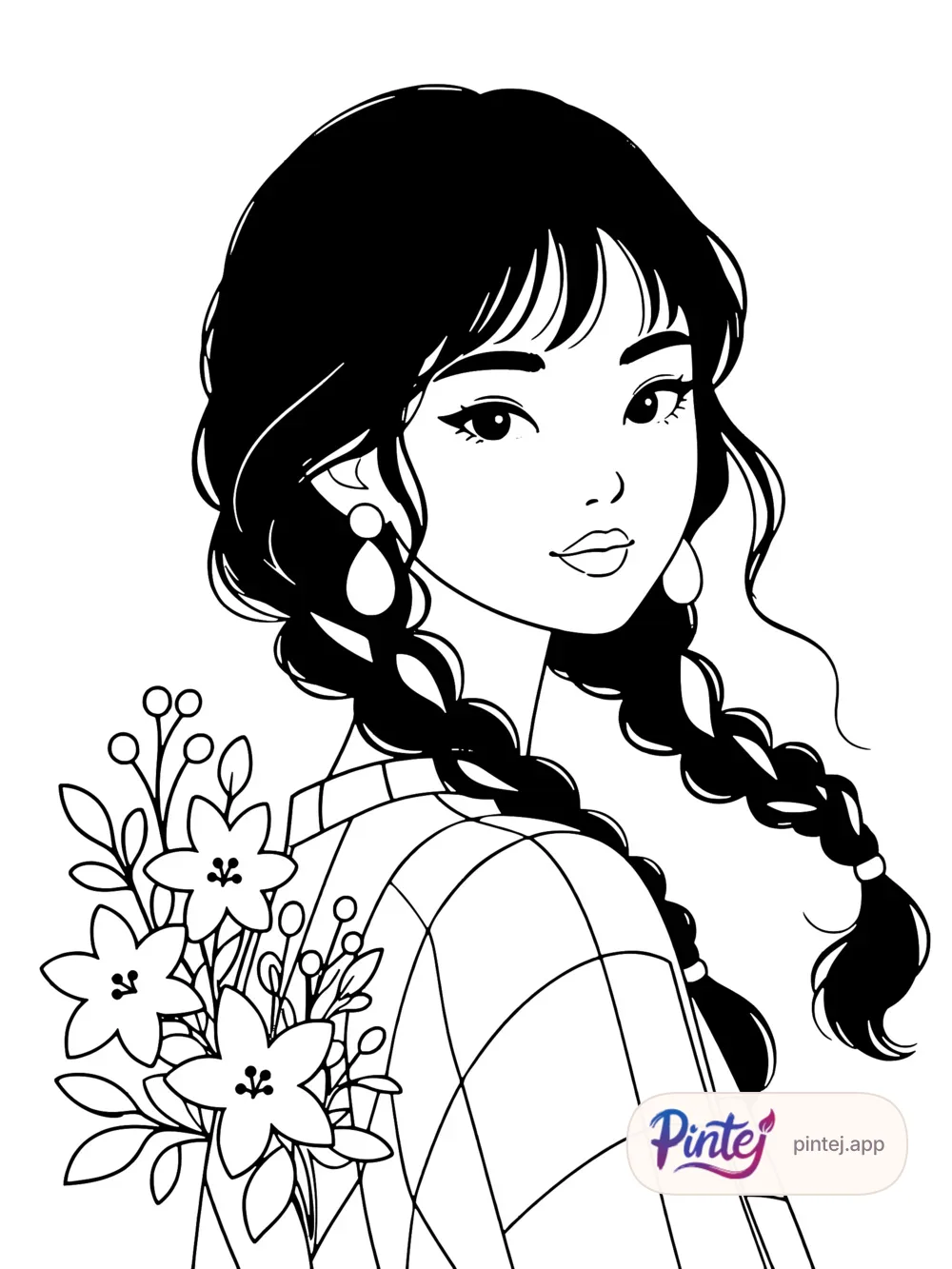 Over the shoulder — Line art