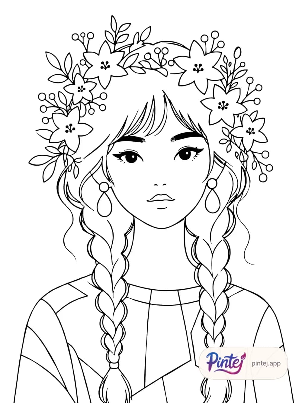 Flower crown — Line art