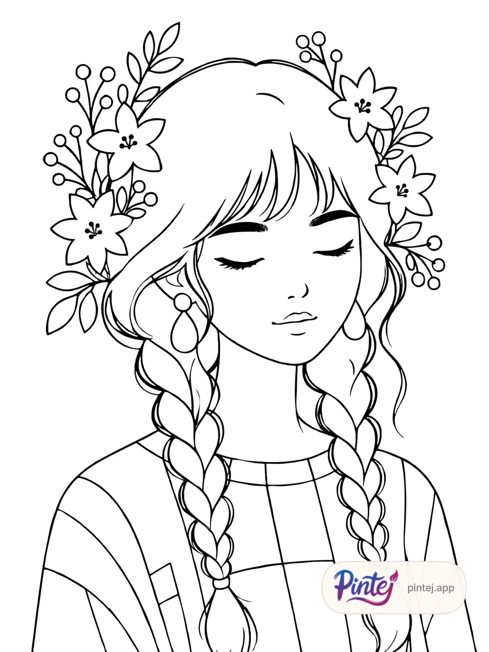 Closed eyes — Line art