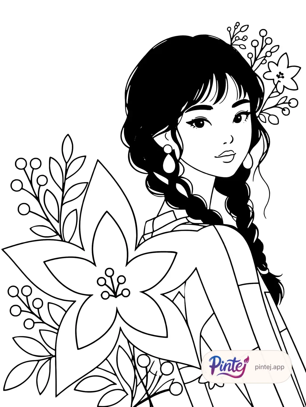 Giant flower — Line art