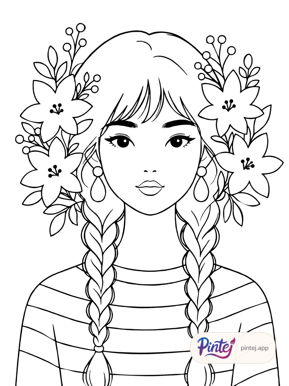 Flower duo — Line art