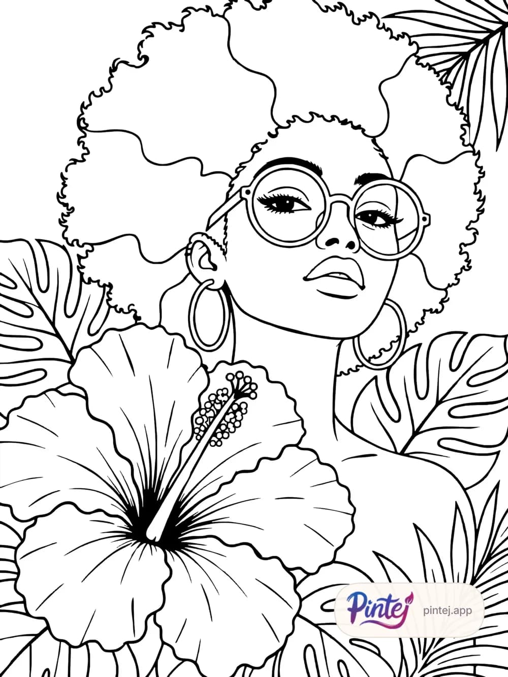 Hibiscus — Line art
