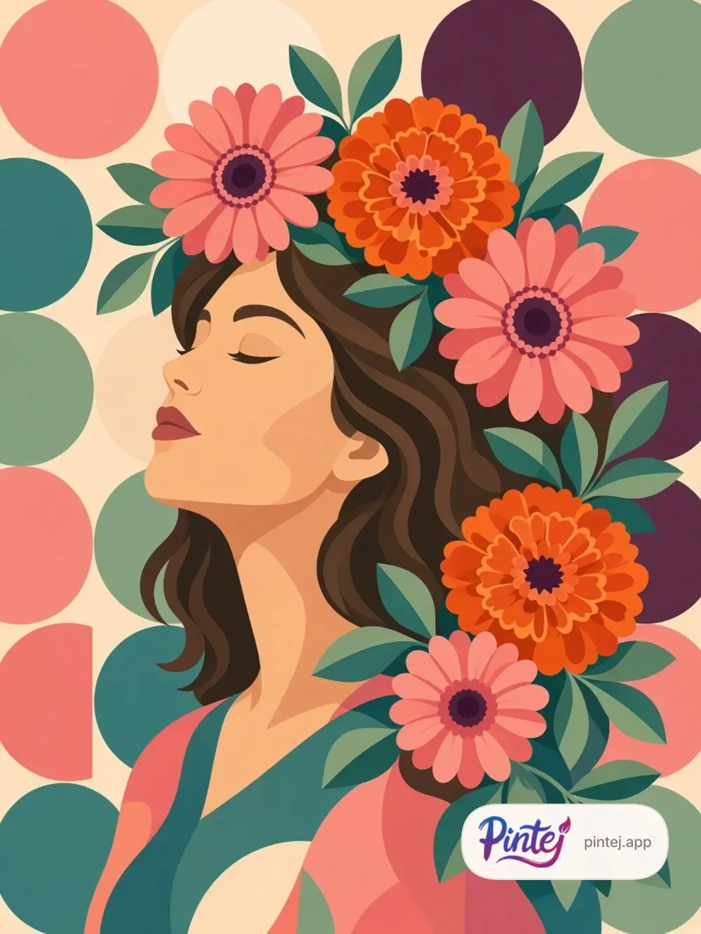 Uplifted face with gerberas