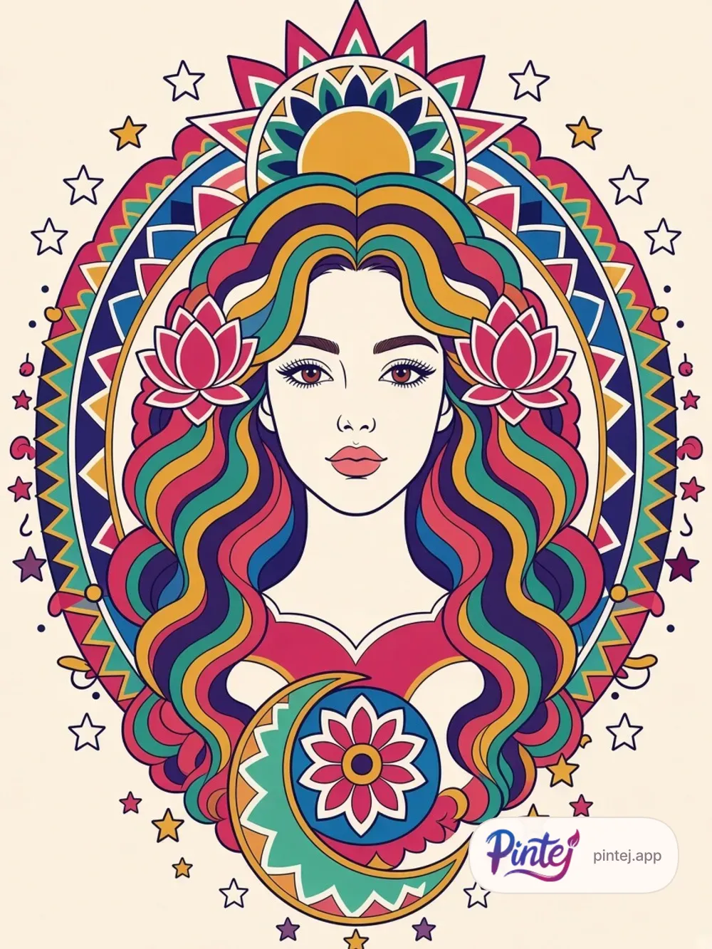 Front portrait with lotus