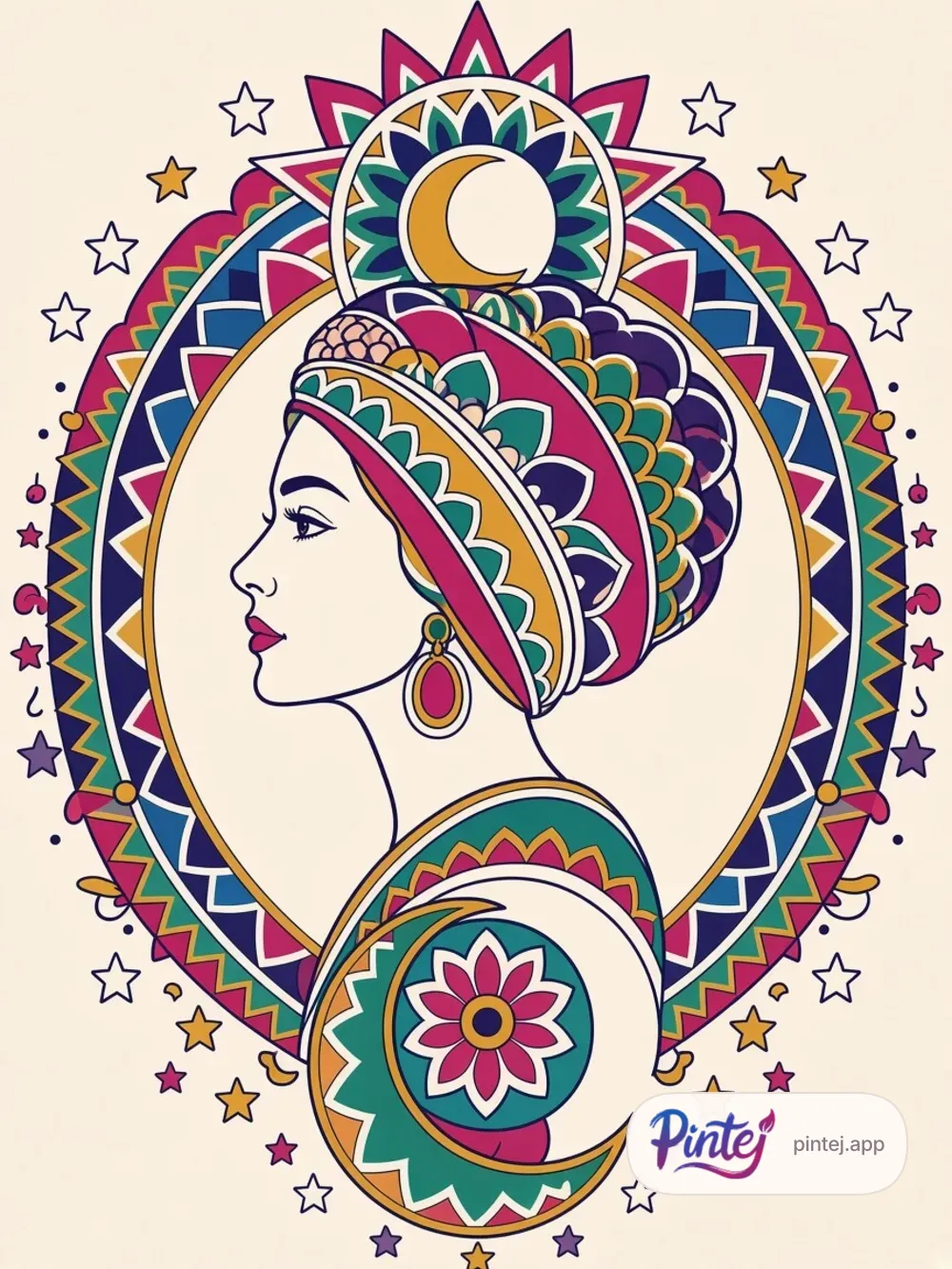 Turban and moon