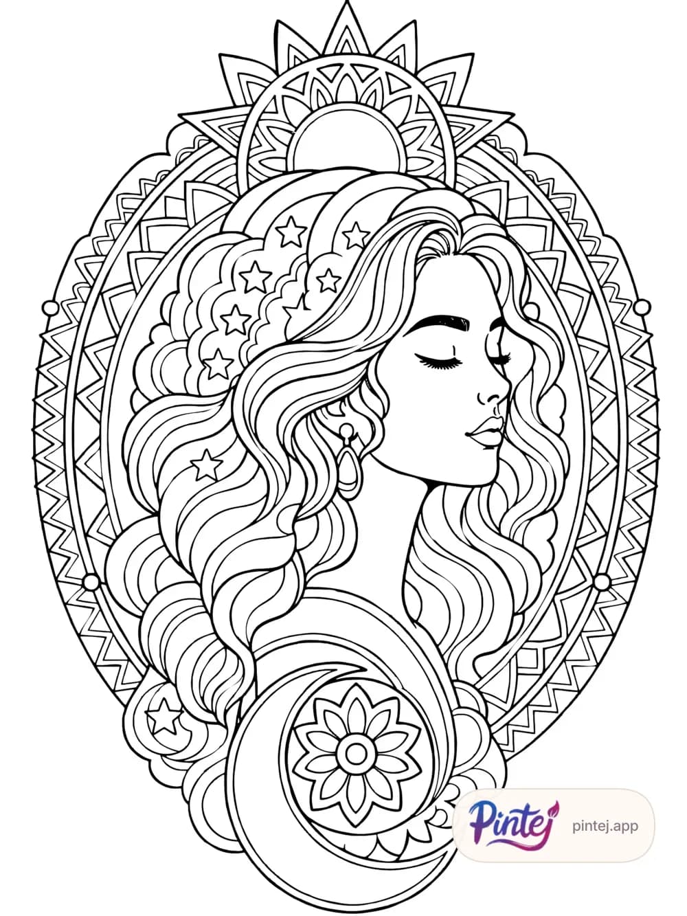 Sun hair — Line art