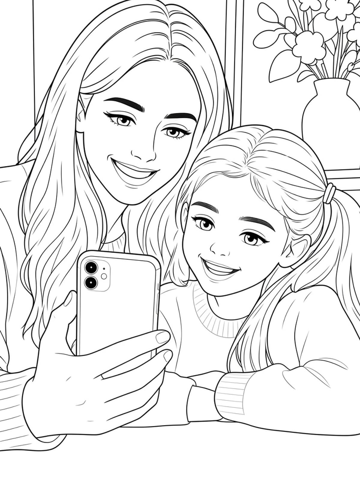 The line art generated by Pintej’s AI from the photo